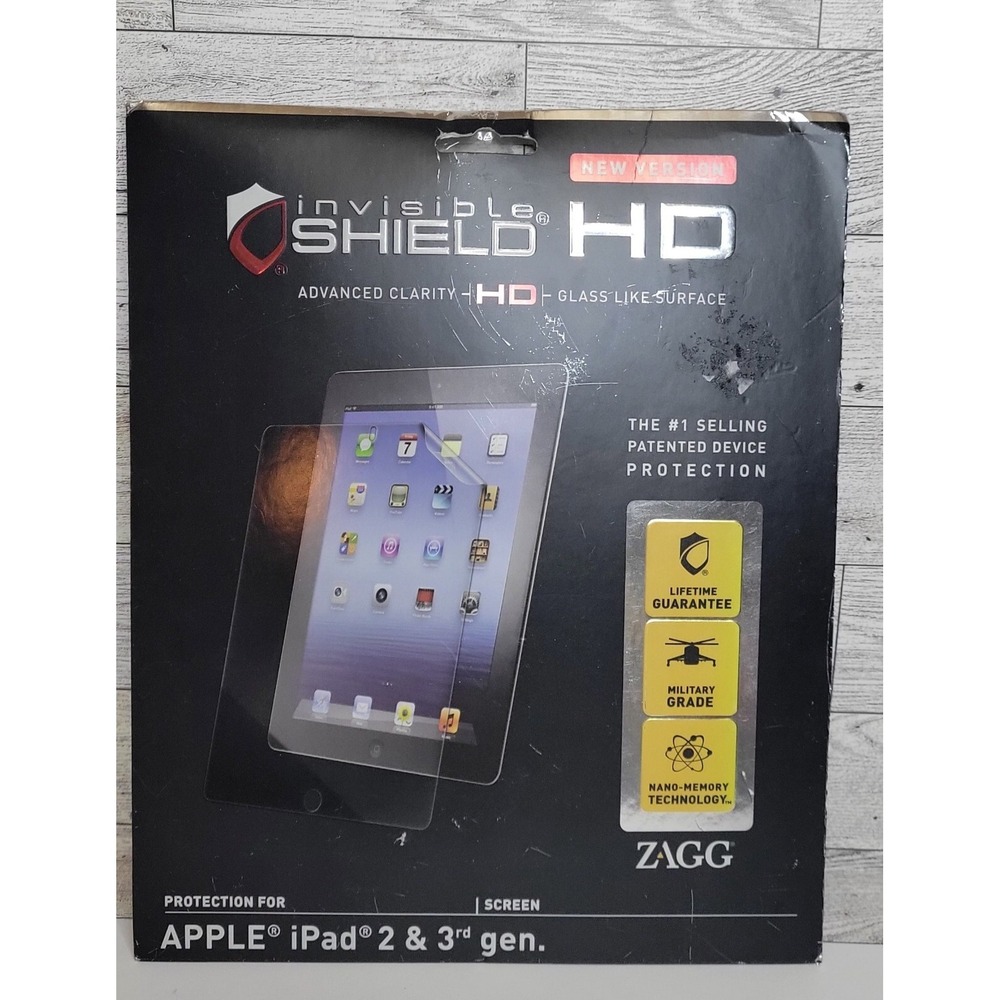Zagg Invisible Shield iPad 2/3 Generation Apple, HD Military Grade Protector NIP